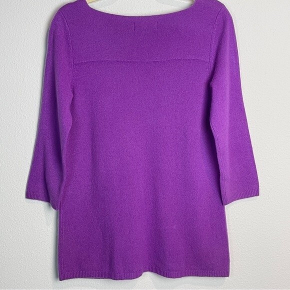 Peck & Peck Purple Cashmere Boat Neck Tunic Pullover Tunic Sweater M - Picture 5 of 5
